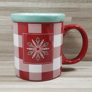 Design Pac Christmas Holiday Plain Snowflake 18 oz. Coffee Mug Cup Red White